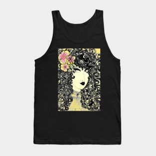 INK ART POSTER 70S DOLLY  FASHION DECO GIRL Tank Top